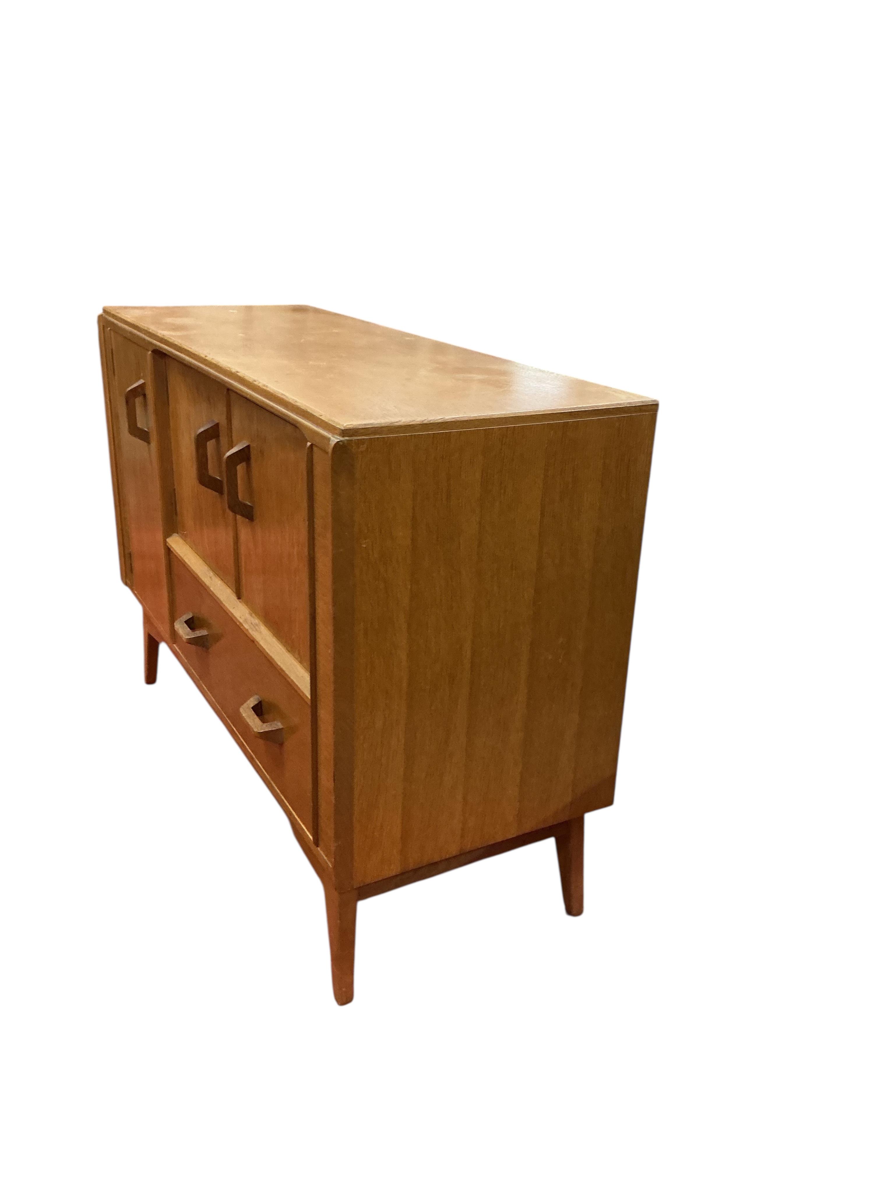 A mid century G plan teak sideboard, width 122cm, depth 45cm, height 84cm